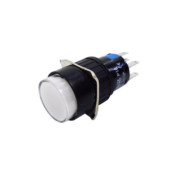 Botão de Comando Redondo Pulsante Iluminado Metaltex P16-BR2-W2 42547