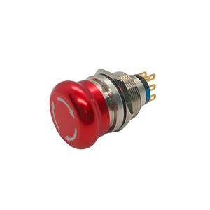 Botão Antivandalismo 22mm de Emergência Giro para Destravar Metaltex AV22-ER2 42589 42589 