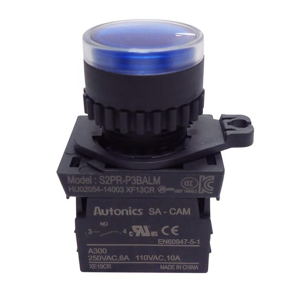 Botão de Comando Pulsante Iluminado Autonics S2PR-P3BALM 42719