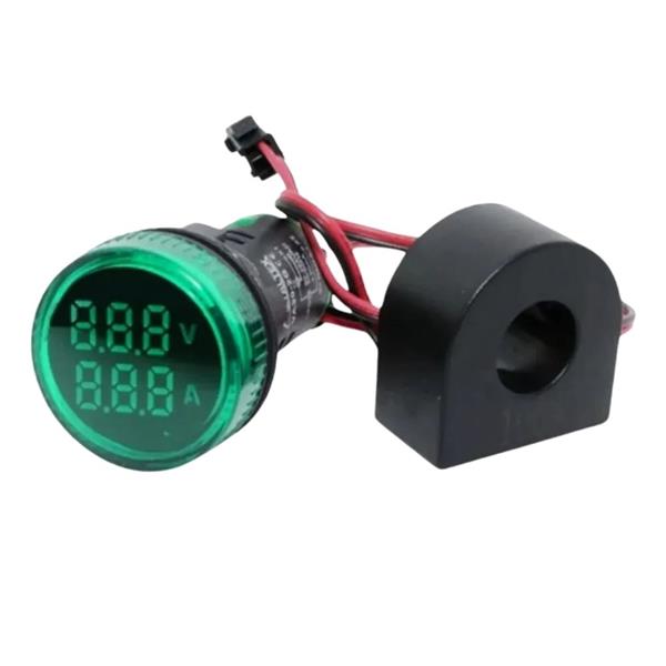 Voltímetro e Amperímetro Digital 22mm Metaltex IDR20VA-G 42902 42902