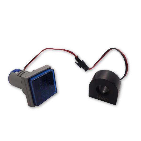 Voltímetro, Amperímetro e Frequencímetro Quadrado Digital 22mm Metaltex ID20VAF-B 43027 43027