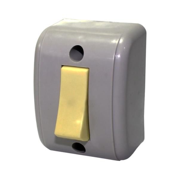 Interruptor Retangular Cinza Tecla Padrão 10A 250V Pezzi 201L-3 20604 20604