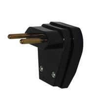 Plugue com Prensa Cabo 2P 10A 250V Preto Pezzi 1.076-2 20605 20605 