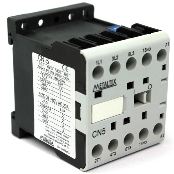 Mini Contator Tripolar 6A 220VCA 50/60HZ Metaltex CN-5H-H5-3A1a 16370 16370