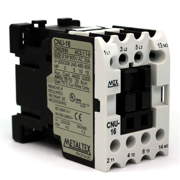 Contator Tripolar 16A 220VCA 50/60HZ Metaltex CNU16-H5-3A1a 326 326