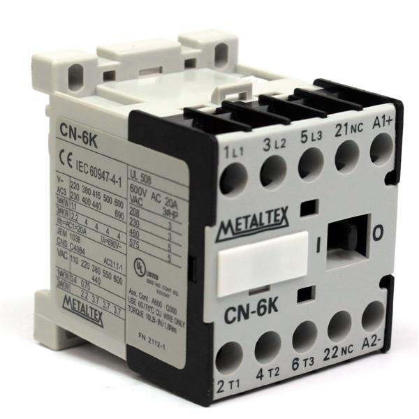 Mini Contator Tripolar 9A 24VDC Metaltex CN-6H-BO-3A1b 415 415