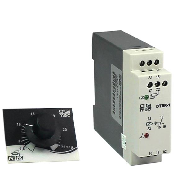 Relé de Tempo com Pot.+Botão+Chapa 220V Digimec DTER-1 30 segundos 382 382
