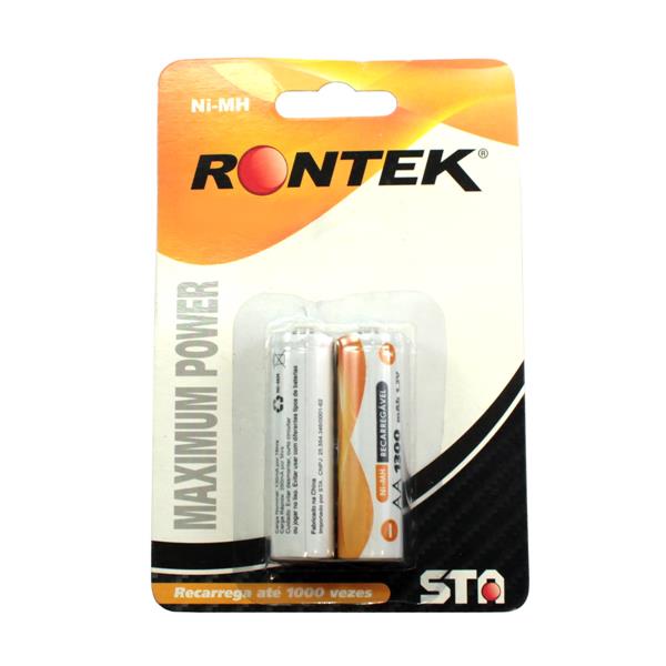 Bateria Recarregável Ni-MH AA 1,2V 1300mAh RT1300AAB2 cartela com 2 peças 8902 8902