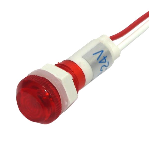 Sinaleiro Miniatura com Rabicho 24V Vermelho PLR-108 7288 7288