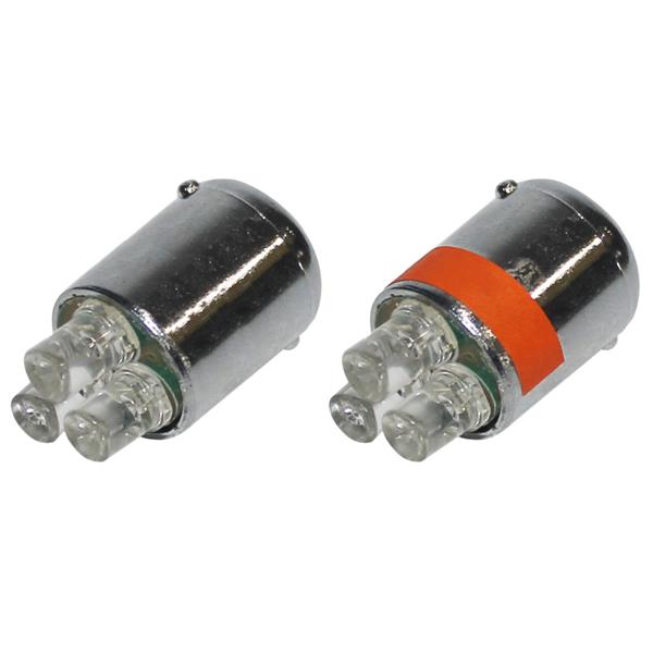 Lâmpada Led 24,0V BA15S Amarela cartela com 2 unidades 4804 4804