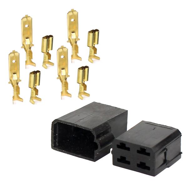 Conjunto de Conectores Faston 4 Vias Macho/Fêmea com Terminais  543 543
