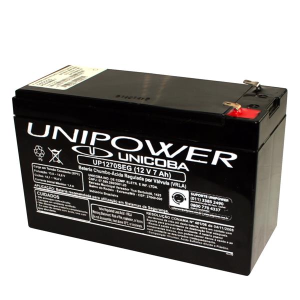 Bateria Chumbo-Ácida 12V 7,0A UP-1270SEG 8789 8789