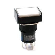 Botão de Comando Retangular com Retenção Iluminado Metaltex P16-IL7-W2 6755 6755 