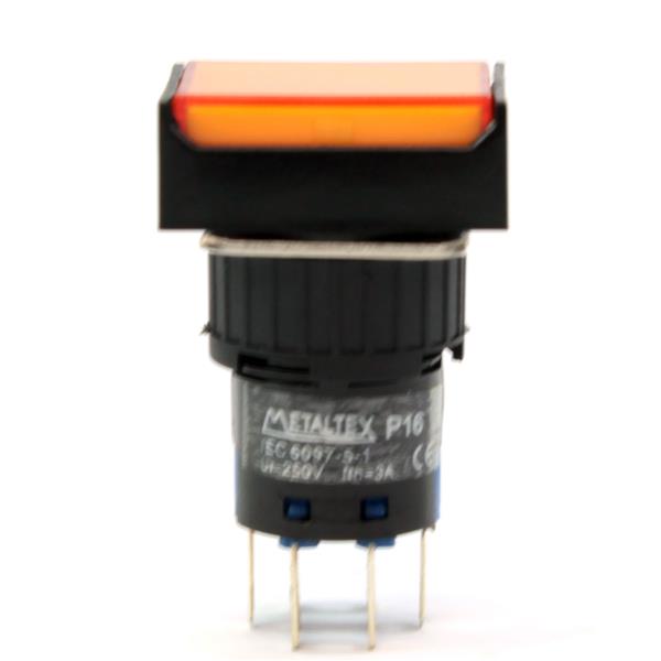 Botão de Comando Retangular Pulsante Iluminado Metaltex P16-BL7-O2 31692 31692