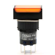 Botão de Comando Retangular Pulsante Iluminado Metaltex P16-BL7-O2 31692 31692 