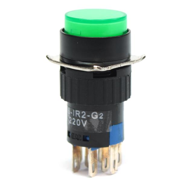 Botão de Comando Redondo com Retenção Iluminado Metaltex P16-IR2-G2 32034 32034