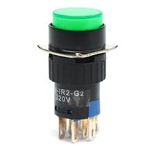 Botão de Comando Redondo com Retenção Iluminado Metaltex P16-IR2-G2 32034 32034