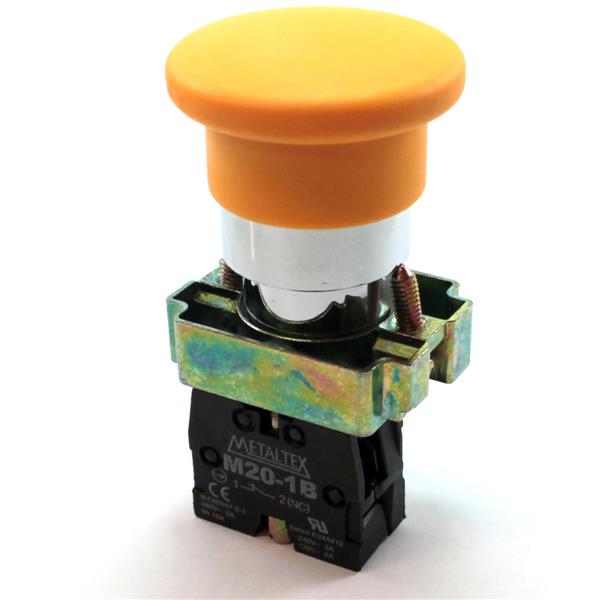 Botão de Comando Cogumelo Metaltex M20AMR-Y-1B 32371 32371