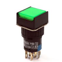 Botão de Comando Quadrado com Retenção Iluminado Metaltex P16-IS7-G2 31897 31897