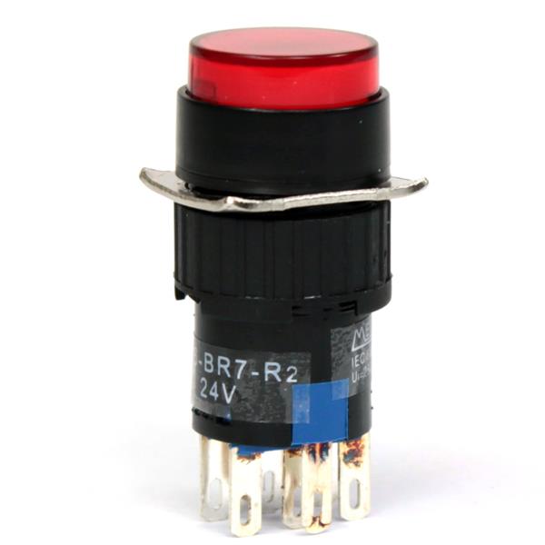 Botão de Comando Redondo Pulsante Iluminado Metaltex P16-BR7-R2 32048 32048