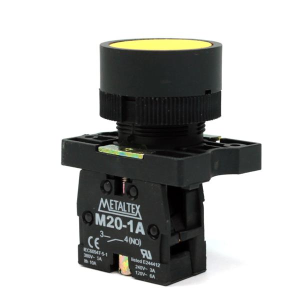 Botão de Comando Pulsante Metaltex P20AFR-Y-1A 31781 31781