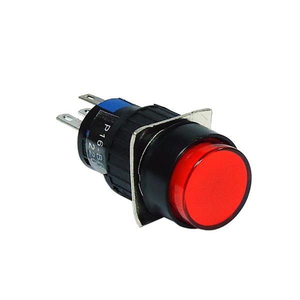 Botão de Comando Redondo Pulsante Iluminado Metaltex P16-BR2-R1 32150 32150