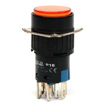 Botão de Comando Redondo com Retenção Iluminado Metaltex P16-IR7-O2 32385 32385 