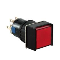 Botão de Comando Quadrado Pulsante Iluminado Metaltex P16-BS7-R2 29423 29423 