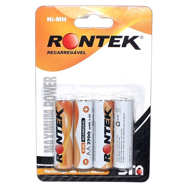 Bateria Recarregável Ni-MH AA 1,2V 2700mah cartela com 4 unidades 29579 29579
