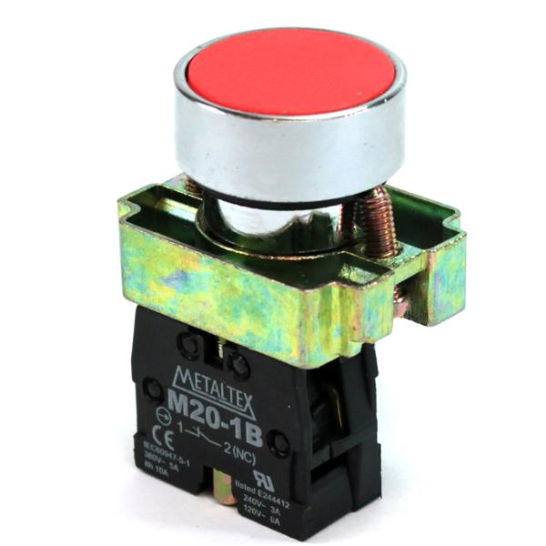 Botão de Comando Pulsante Metaltex M20AFR-R-1B 29691 29691