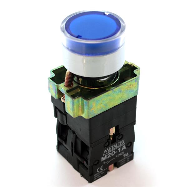 Botão de Comando Pulsante Iluminado Metaltex M20IGR-BL-1C 29693 29693