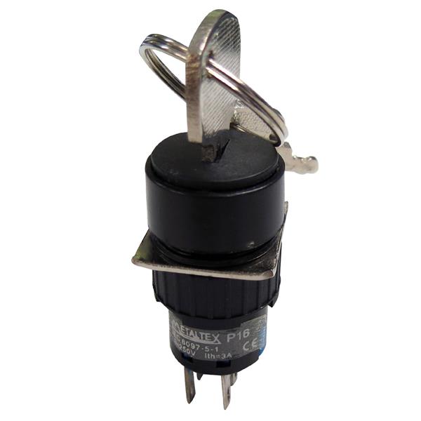 Chave Seletora Redonda 3 Posições Fixas com Chave Metaltex P16-K3R-B2 29694 29694
