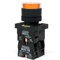 Botão de Comando Pulsante Iluminado Metaltex P20IGR-Y-1C 30388 30388 