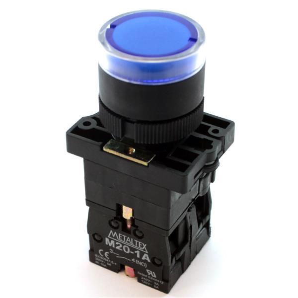 Botão de Comando Pulsante Iluminado Metaltex P20IFR-BL-1C 30391 30391