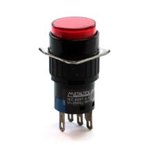 Botão de Comando Redondo com Retenção Iluminado Metaltex P16-IR7-R1 29093 29093