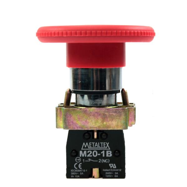 Botão de Emergência Giro para Destravar Metaltex M20BYR-R-1B 30601 30601