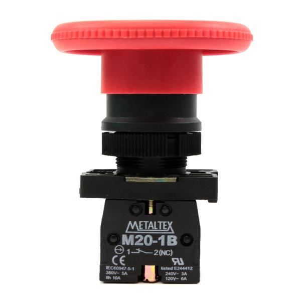 Botão de Emergência Giro para Destravar Metaltex P20BYR-R-1B 30605 30605