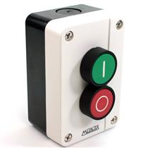 Caixa Plástica Cinza com um Botão Verde NA e um Vermelho NF Metaltex CP2-LD 30528 30528