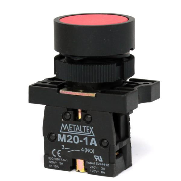 Botão de Comando Pulsante Metaltex P20AFR-R-1A 30987 30987