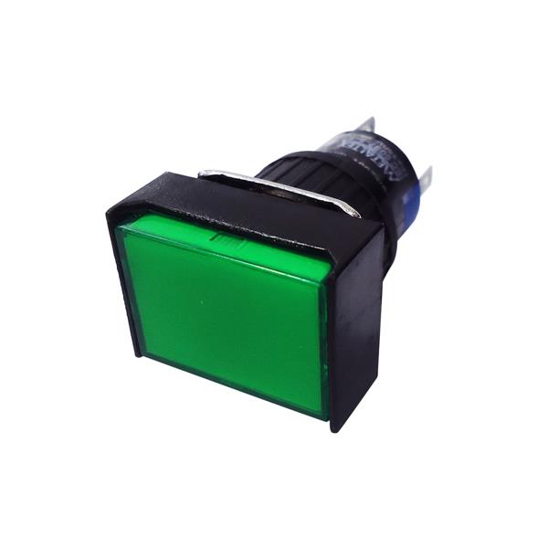 Botão de Comando Retangular Pulsante Iluminado Metaltex P16-BL2-G1 33339 33339