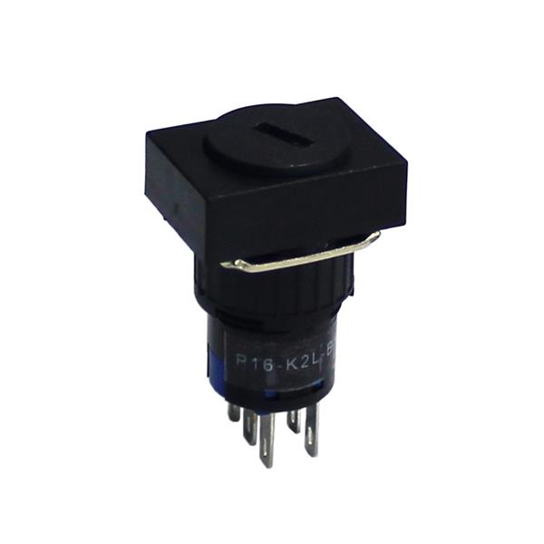 Chave Seletora Retangular 2 Posições Fixas com Chave Metaltex P16-K2L-B2 34394 34394