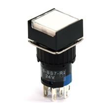 Botão de Comando Quadrado Pulsante Iluminado Metaltex P16-BS7-W2 32825 32825