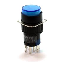 Botão de Comando Redondo Pulsante Iluminado Metaltex P16-BR7-BL2 34041 34041 