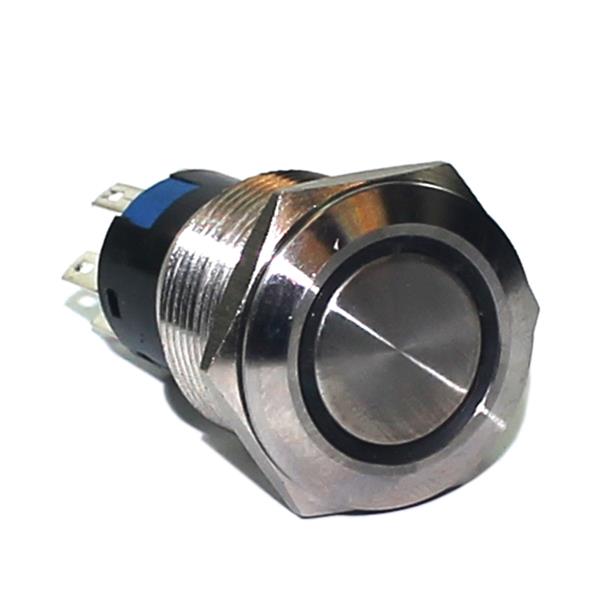 Botão Antivandalismo 19mm com Retenção Iluminado Vermelho 220VCC/VCA Metaltex AV19IR-2R 34622 34622