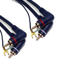 Cabo Áudio 5,00 metros 2 RCA X 2 RCA 90° com Fio Terra  19824 19824