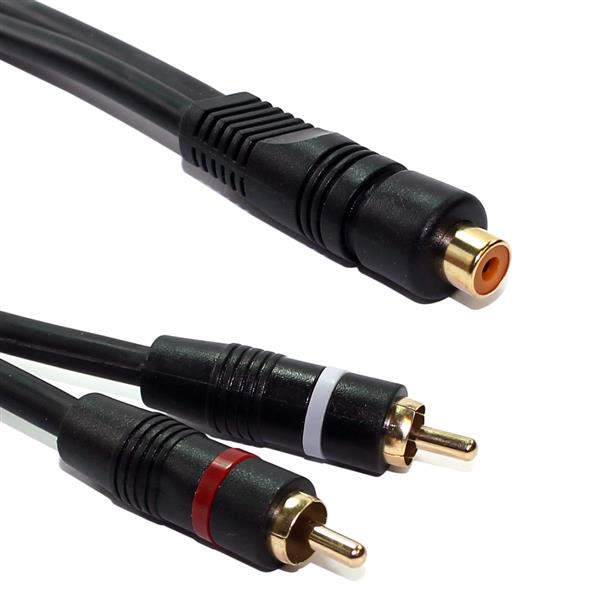 Cabo Adaptador 20cm 2 Plug RCA X Jack RCA 19883 19883