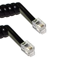 Cordão Espiral Preto para Monofone 2,00 metros 2 Pinos USA  19668 19668 