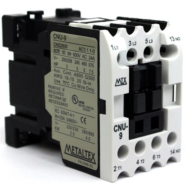 Contator Tripolar 11A 220VCA 50/60HZ Metaltex CNU9-H5-3A1a 1749 1749