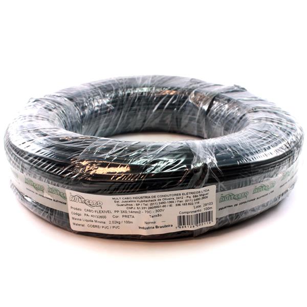 Cabo Tripolar para Satélite PP Mult Cabo 3X0,14 mm² rolo com 100 mts 6215 6215
