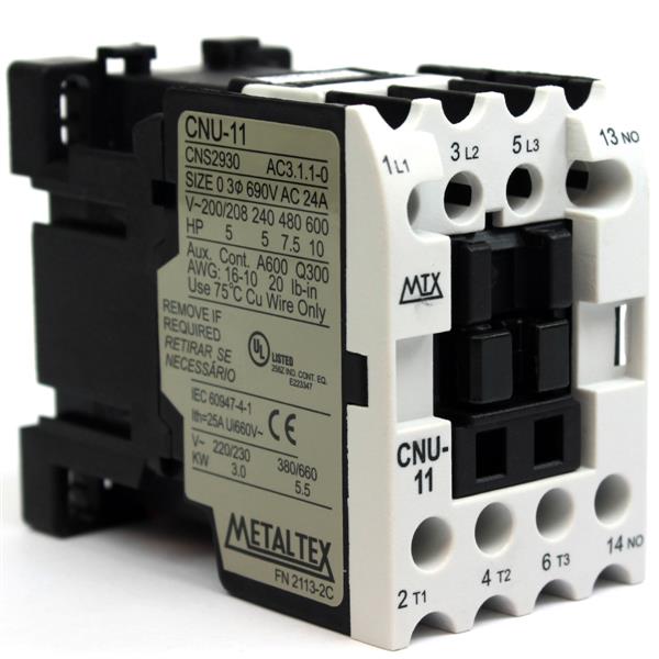 Contator Tripolar 12A 220VCA 50/60HZ Metaltex CNU11-H5-3A1a 5524 5524